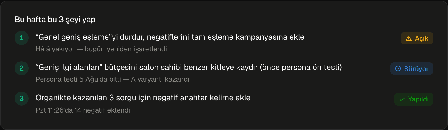 Pazartesine aksiyon veren haftalık bülten
